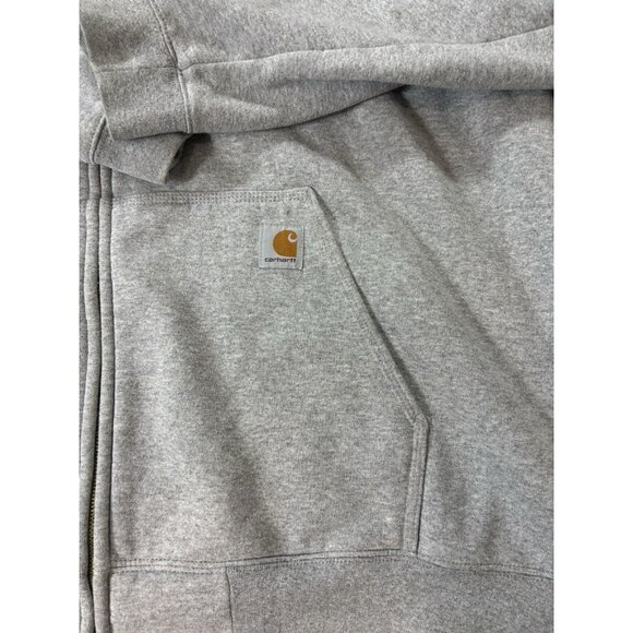 Carhartt Hoodie Men's 4XL Loose fit Gray Full Zip Workwear Sweatshirt - Picture 3 of 6